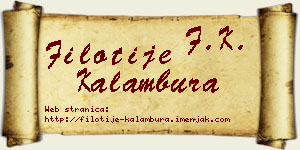 Filotije Kalambura vizit kartica